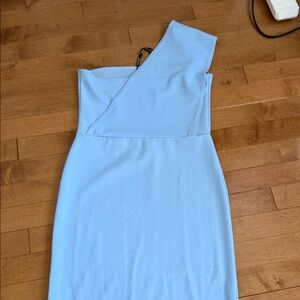 PrettyLittleThing Sky Blue One-Shoulder Dress